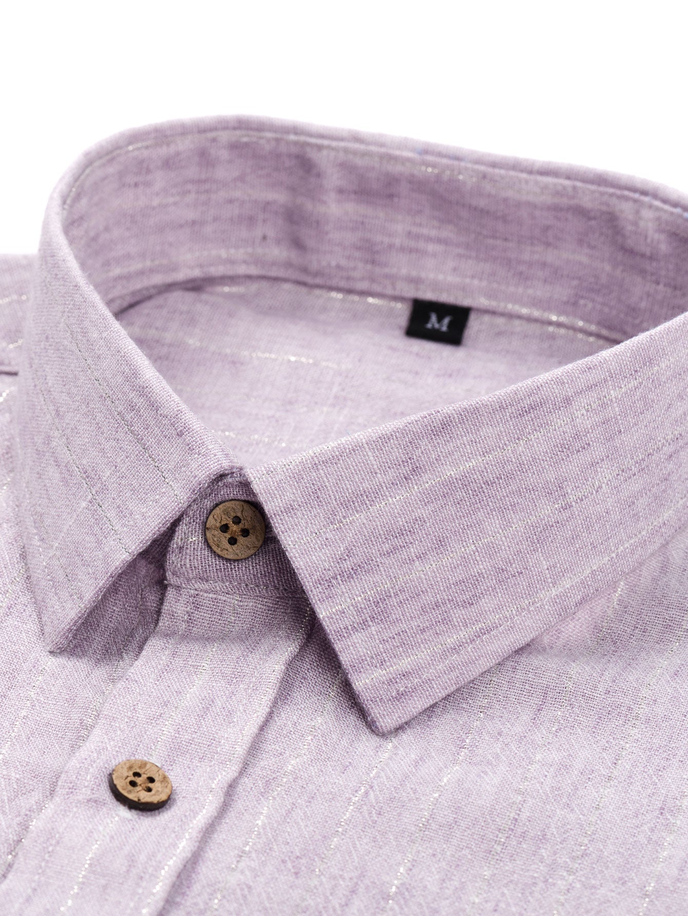 Long Sleeve Stripe Linen Look Button Up Shirt