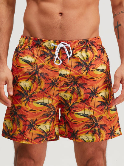 Palm Tree Print Swim Shorts
