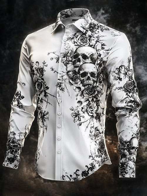 Men's Vintage Art Skull Shirt