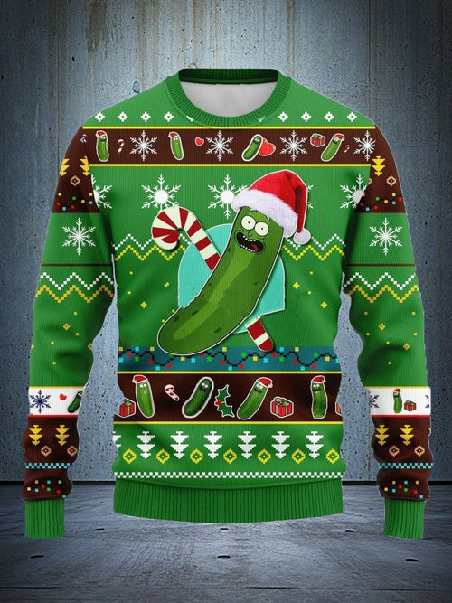 Funny pickles and ugly Christmas sweatshirts