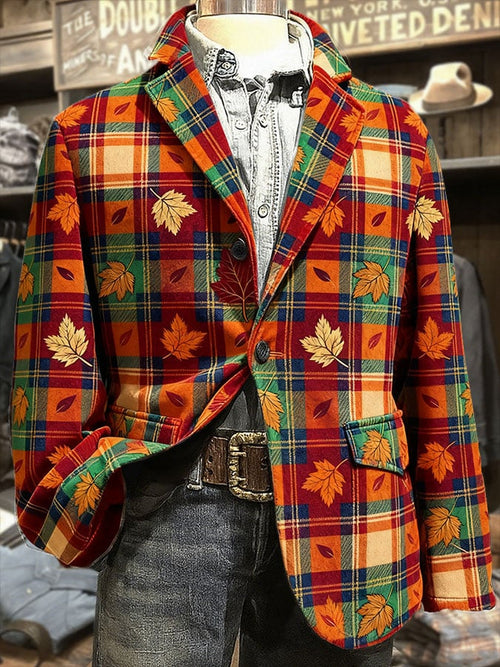 Men's Thanksgiving Pumpkin Print Casual Jacket