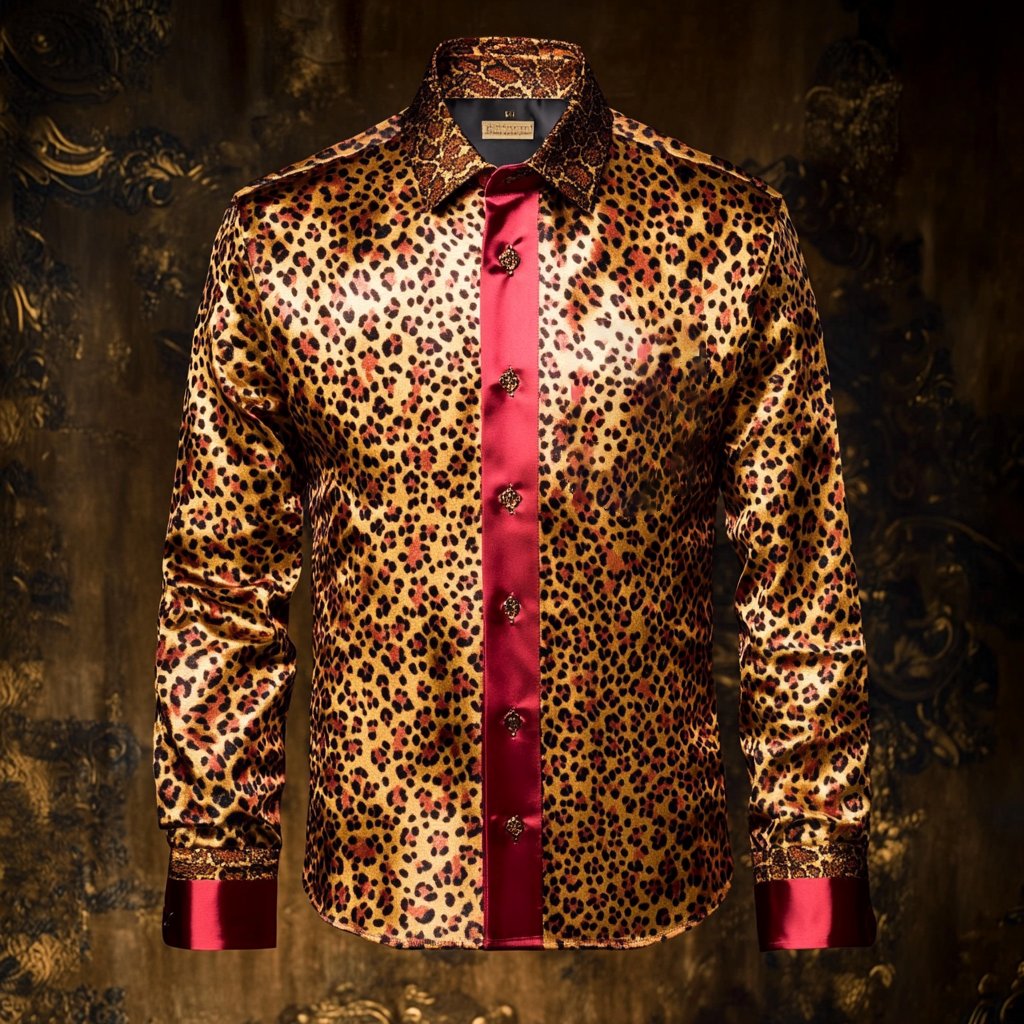 Men's Luxury Long-sleeved Shirt with Beast Print
