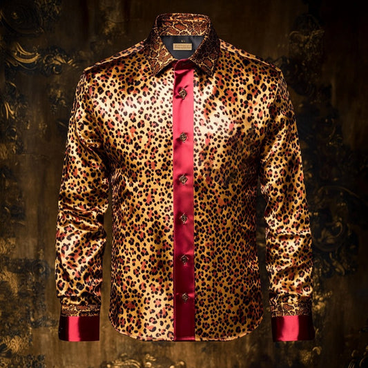 Men's Luxury Long-sleeved Shirt with Beast Print