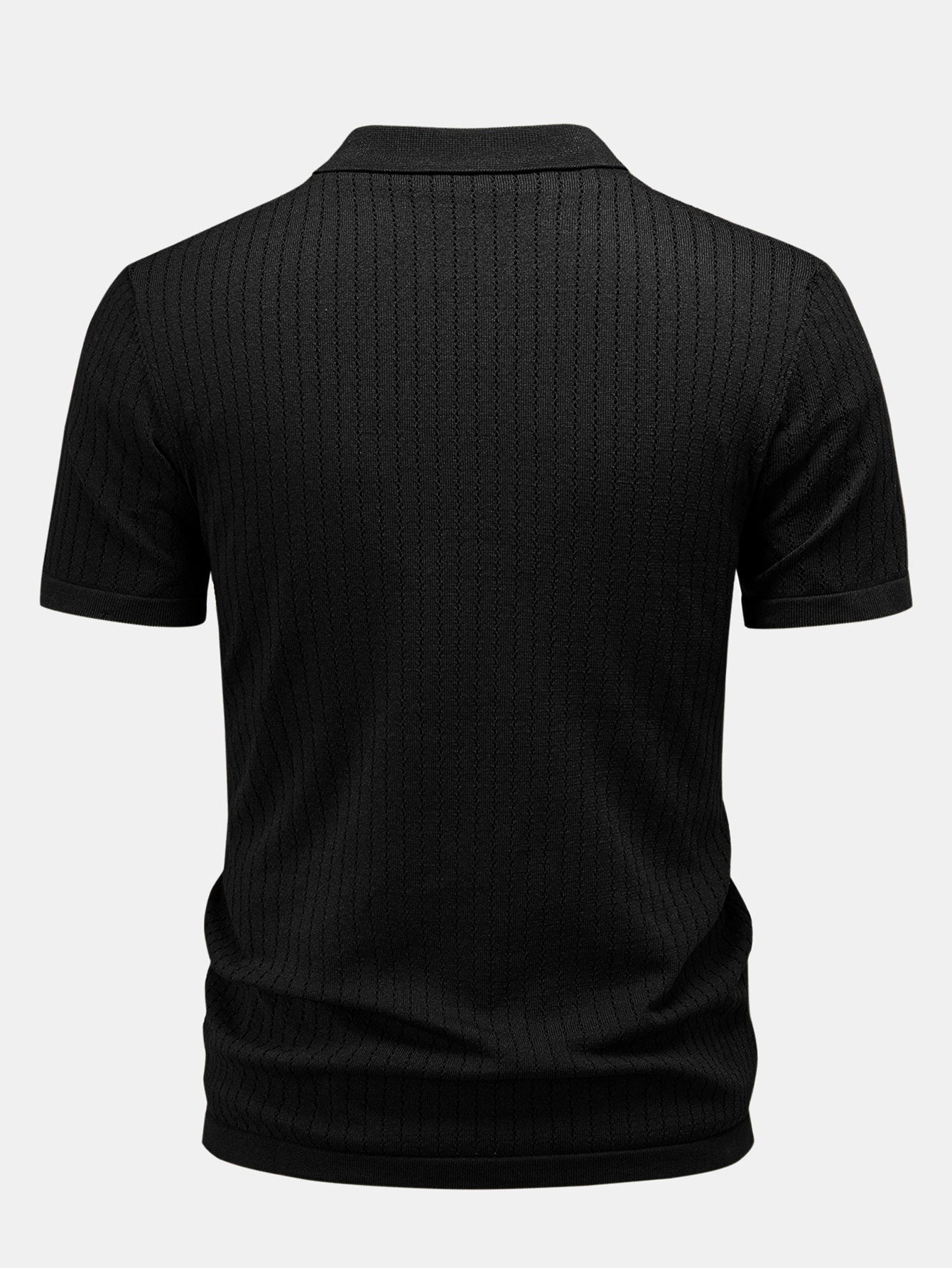 Johnny Collar Open Knit Polo