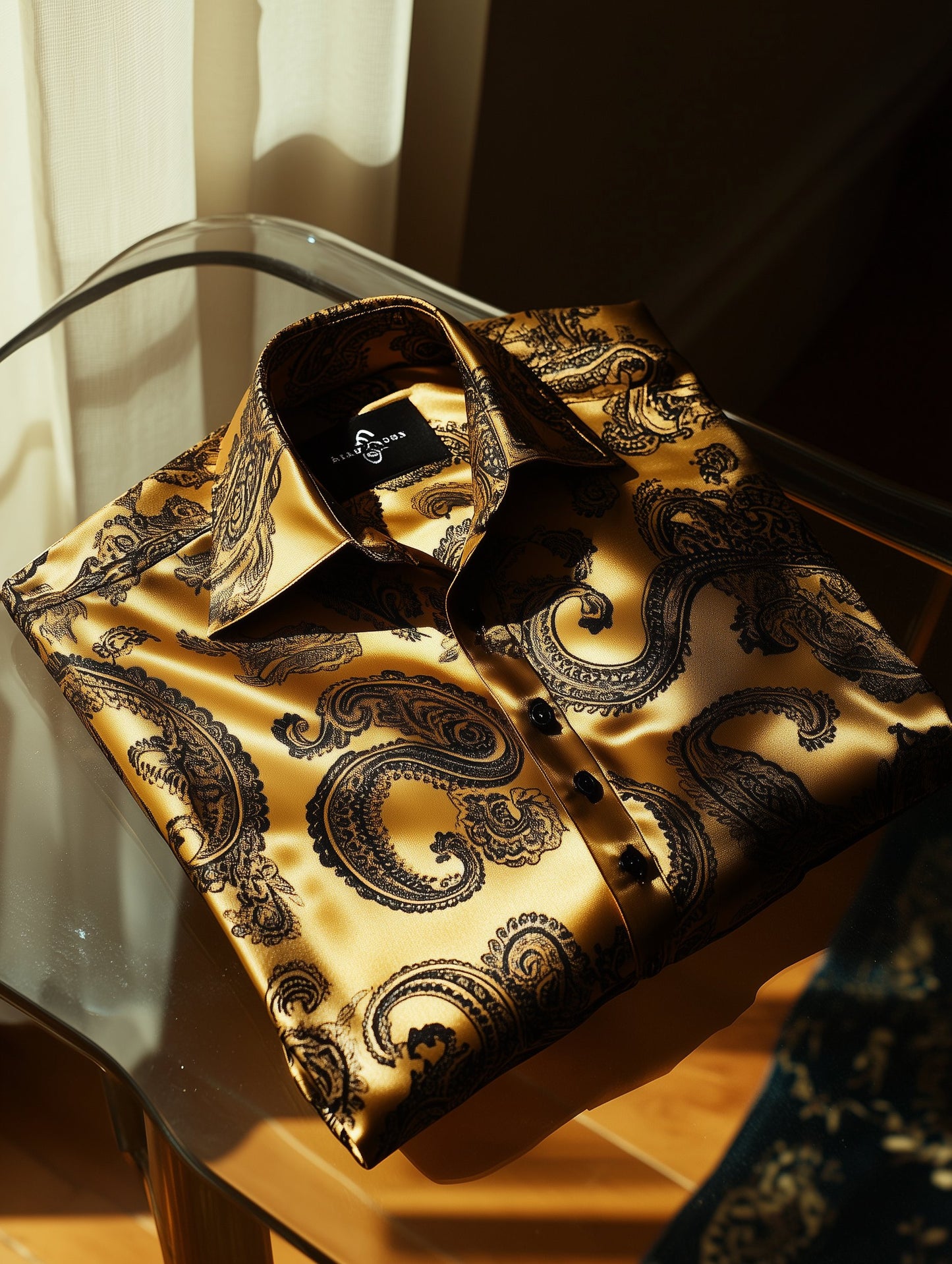 Men's Business Casual Italy Paisley Old Money Lapel Short Sleeve Shirt