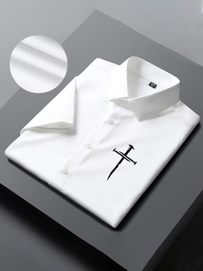 Men's Faith Cross Printed Casual Shirt