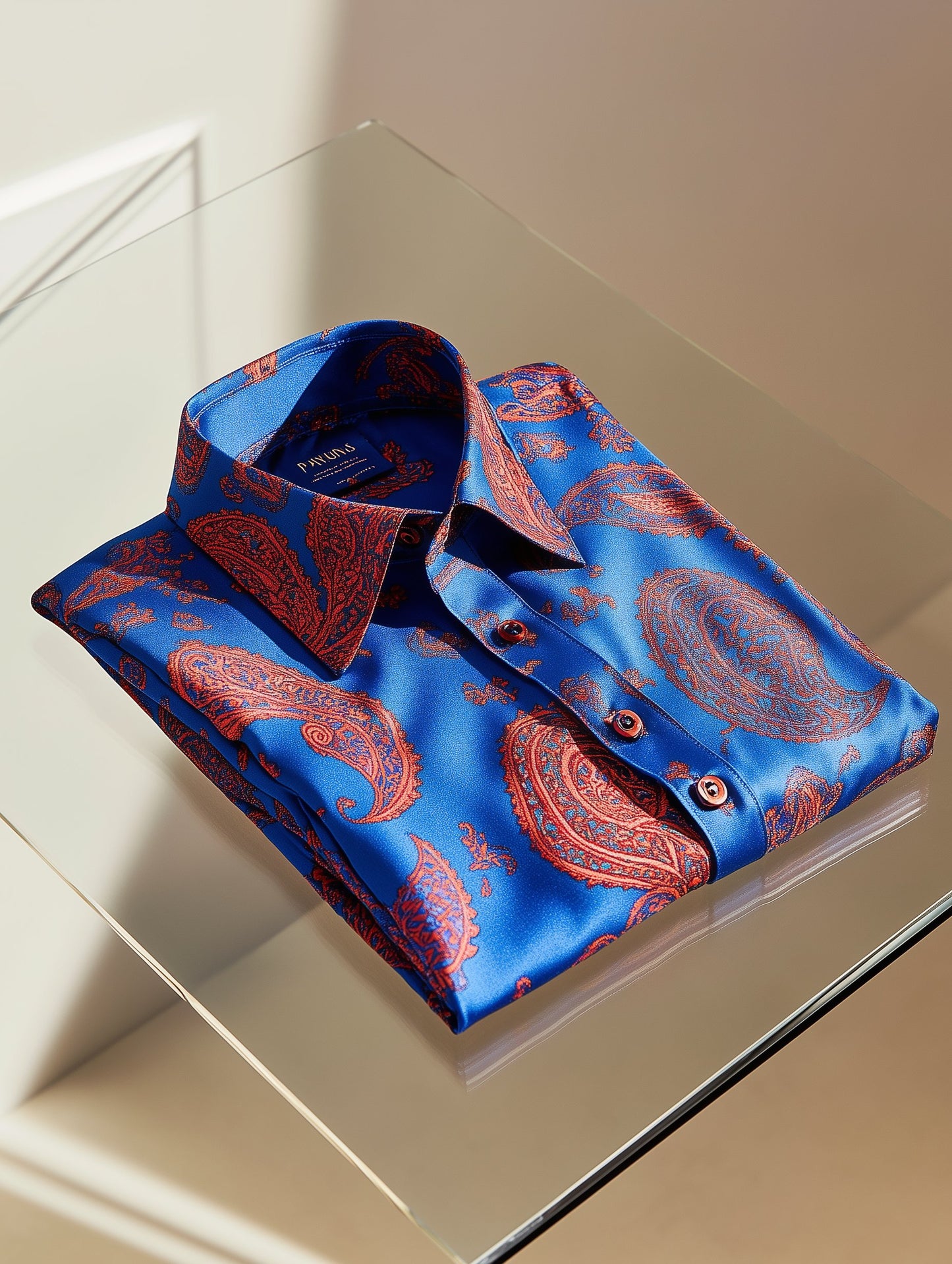 Men's Business Casual Italy Paisley Old Money Lapel Short Sleeve Shirt