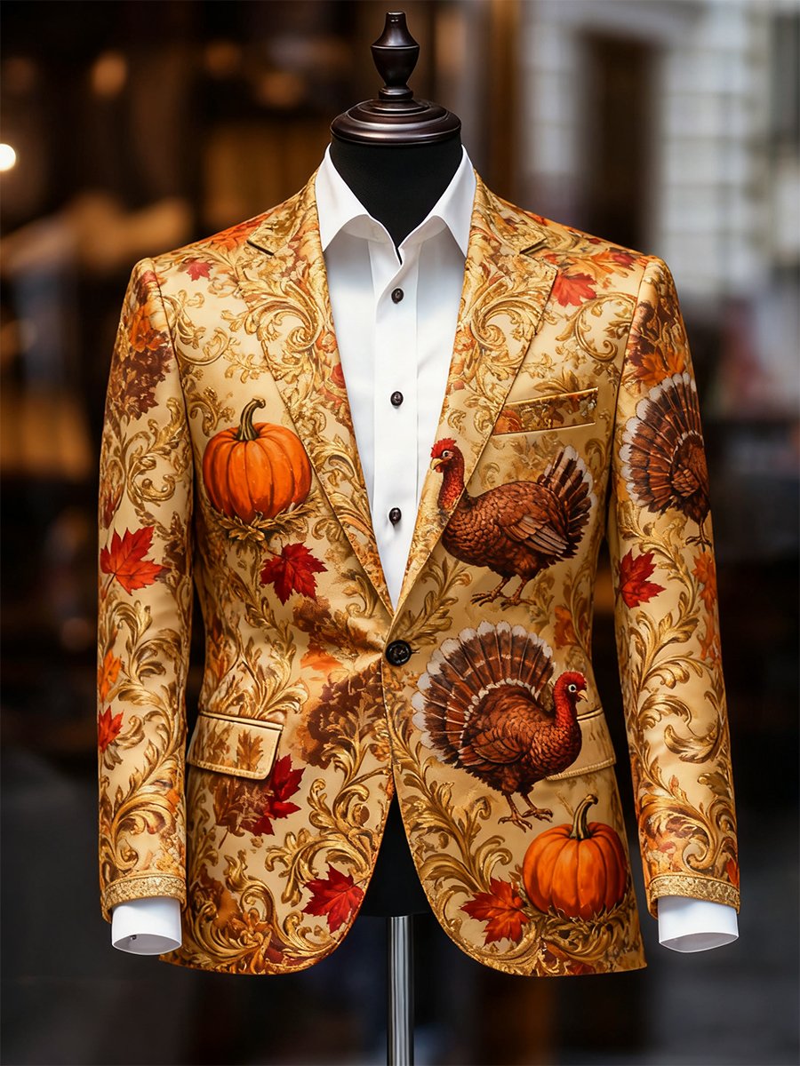 Men's Business Casual Thanksgiving Day Suit Outerwear