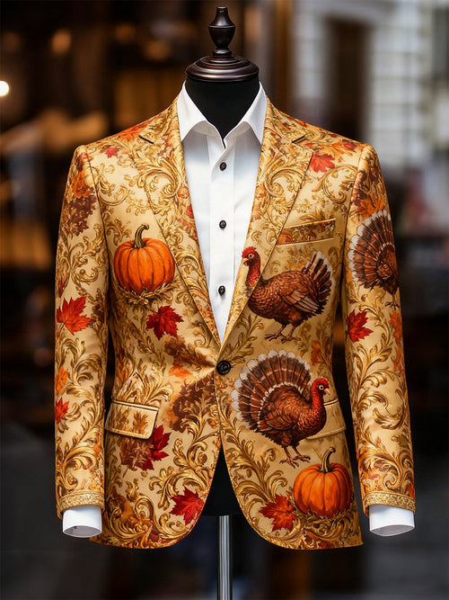 Men's Business Casual Thanksgiving Day Suit Outerwear