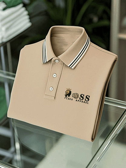 Men's Business Casual Printed Short Sleeve Polo Shirt
