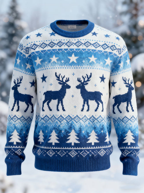 Men's Retro Casual Christmas Art Ugly Sweater