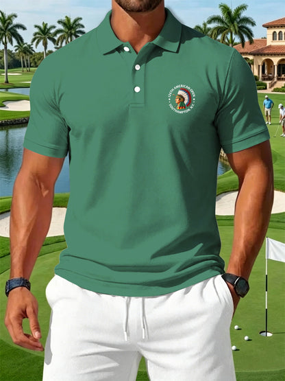 Men's Golf Enthusiast Print Casual Polo