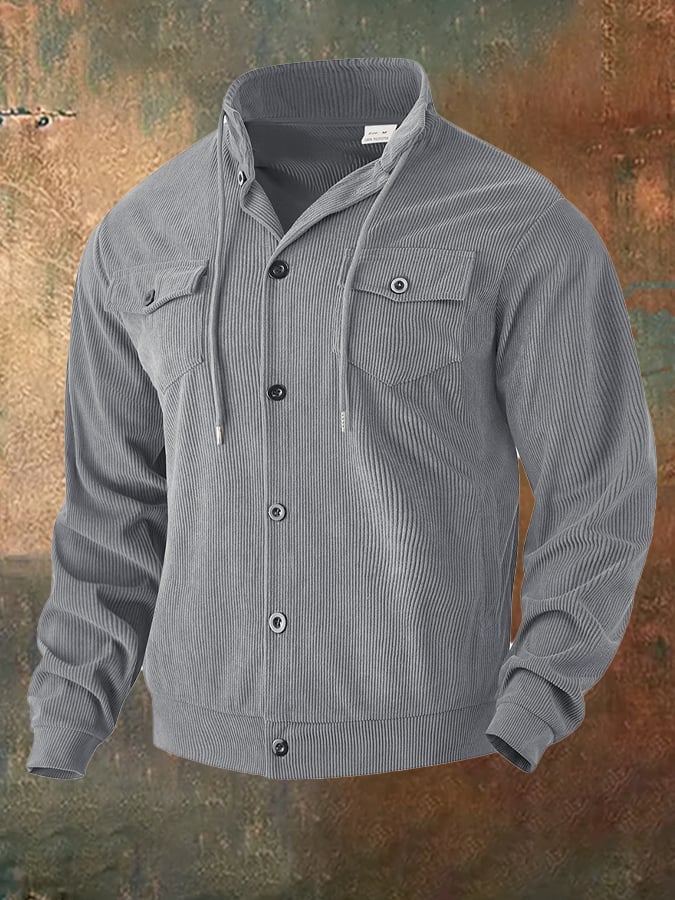 Men's Vintage Corduroy Color Block Comfort Jacket