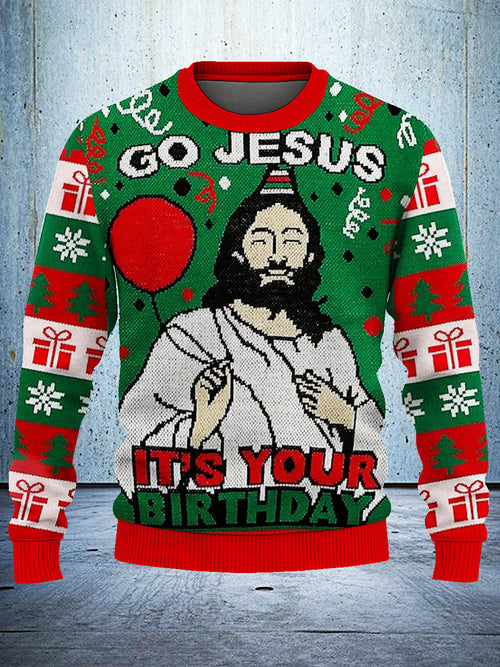 Go Jesus It's Your Birthday Ugly Christmas Sweater
