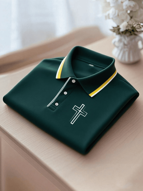 Men's Faith Printed Casual Polo Shirt