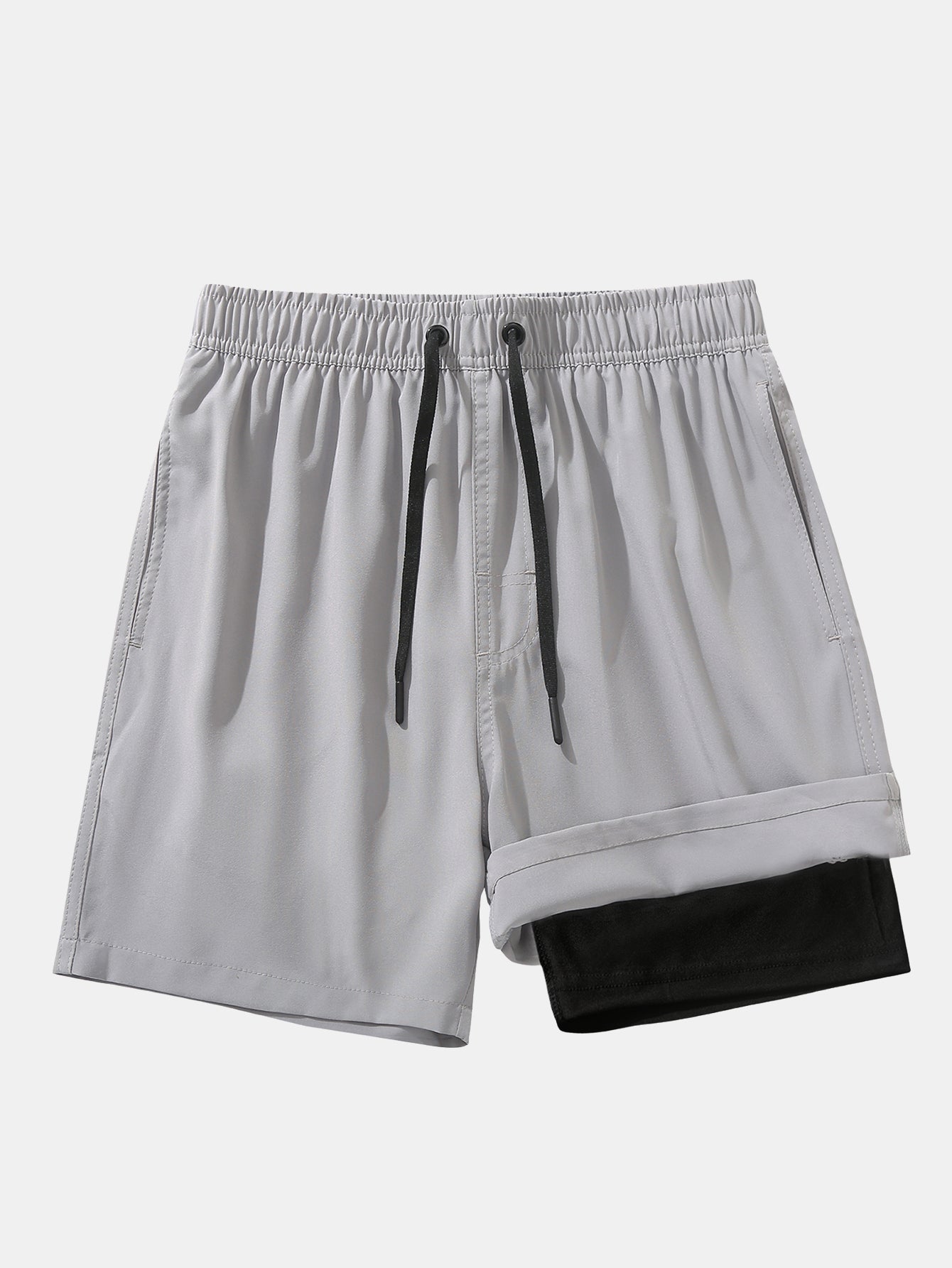 2 In 1 Drawstring Pocket Quick Dry Swim Shorts