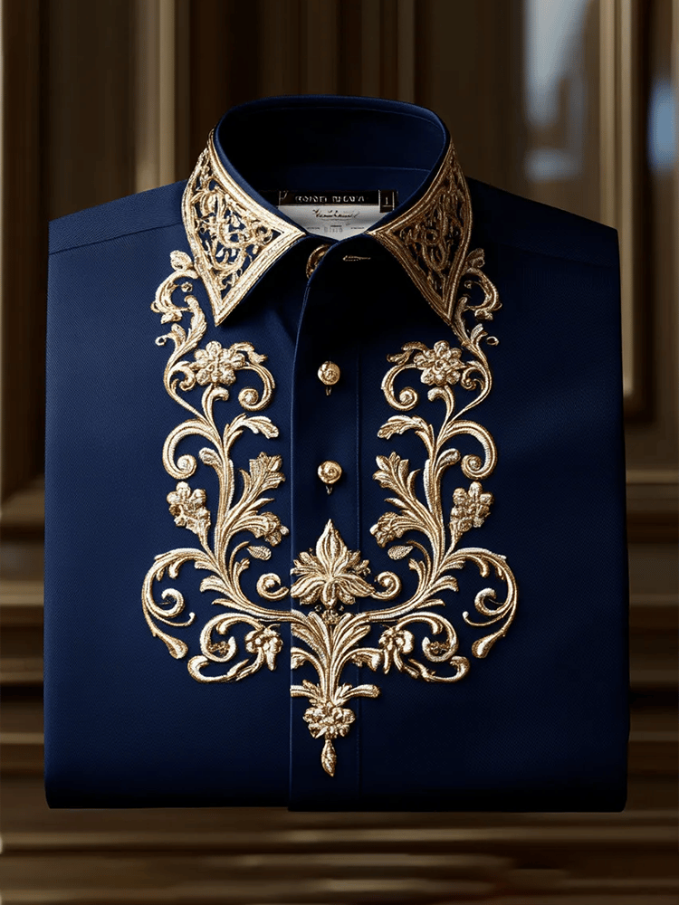 Men's Satin Luxe Print Short Sleeve Button Shirt
