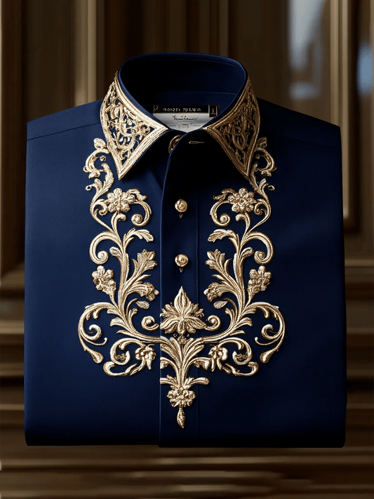 Men's Satin Luxe Print Short Sleeve Button Shirt