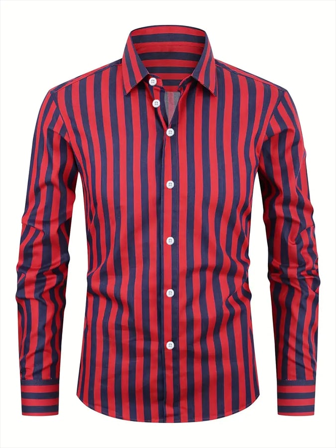 Men's Striped Business Casual Shirt