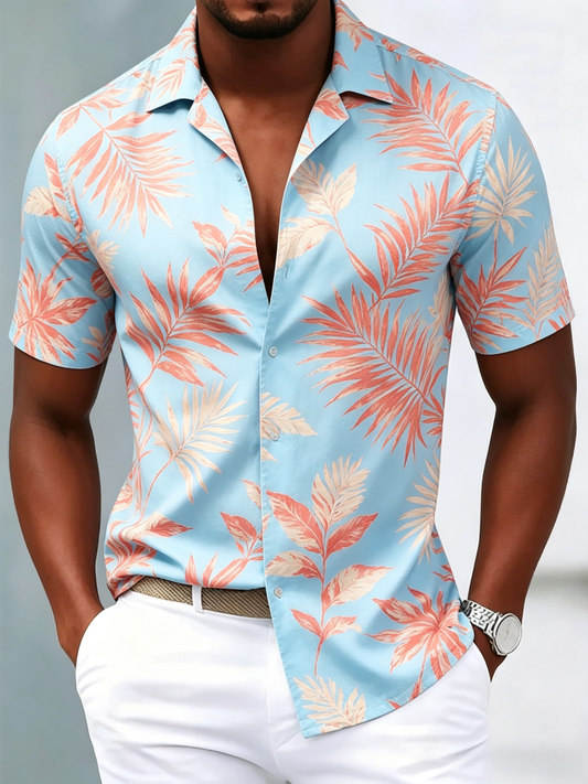 Men's luxury business printed long-sleeved shirt