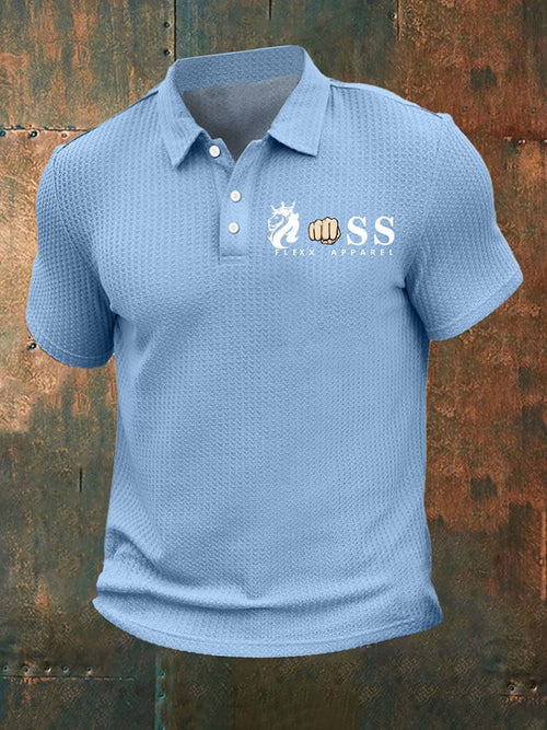 Men's Casual Business Waffle Short-Sleeved Polo