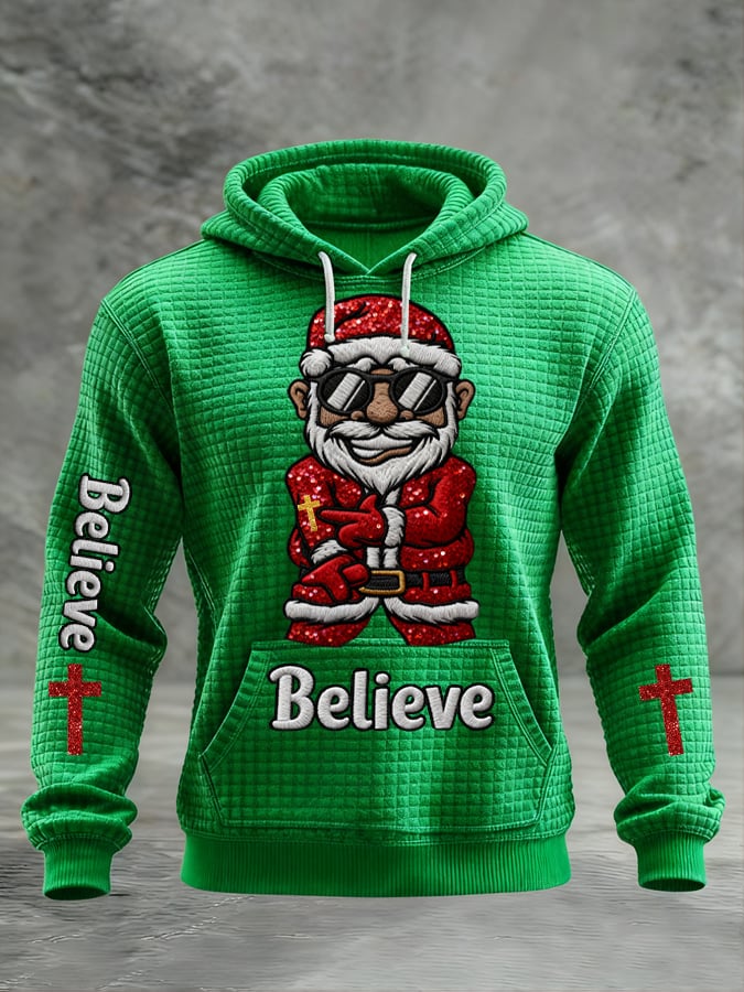 Men's Santa Claus Believe Print Hoodie