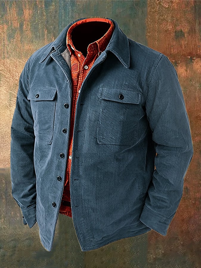 Men's Vintage Western Corduroy Shirt