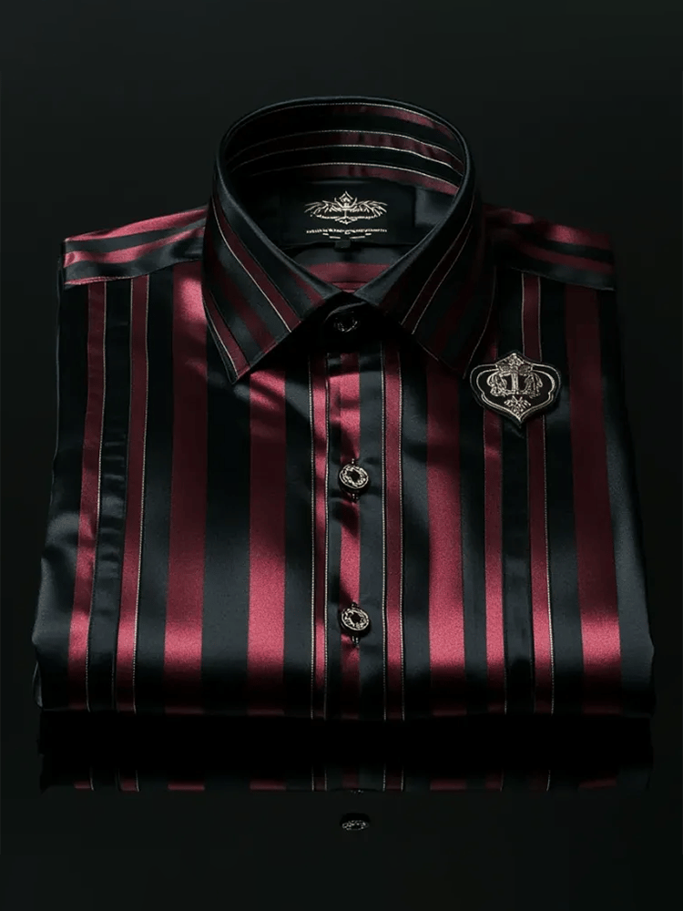 Men's Satin Luxe Print Short Sleeve Button Shirt