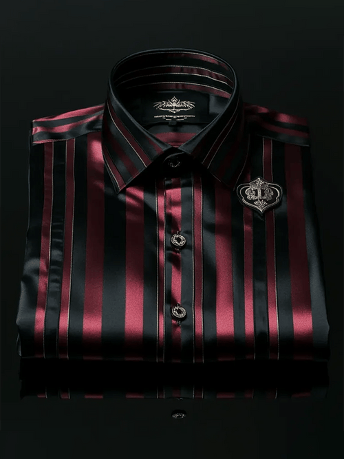 Men's Satin Luxe Print Short Sleeve Button Shirt