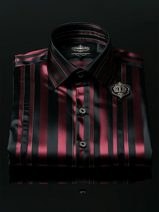 Men's Satin Luxe Print Short Sleeve Button Shirt