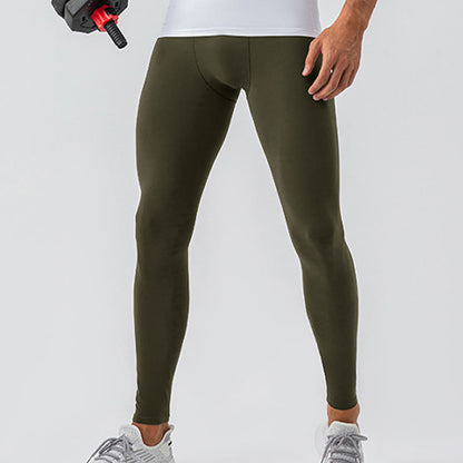 Buddha Stones Plain High Waist Elastic Breathable Sports Men's Leggings Pants