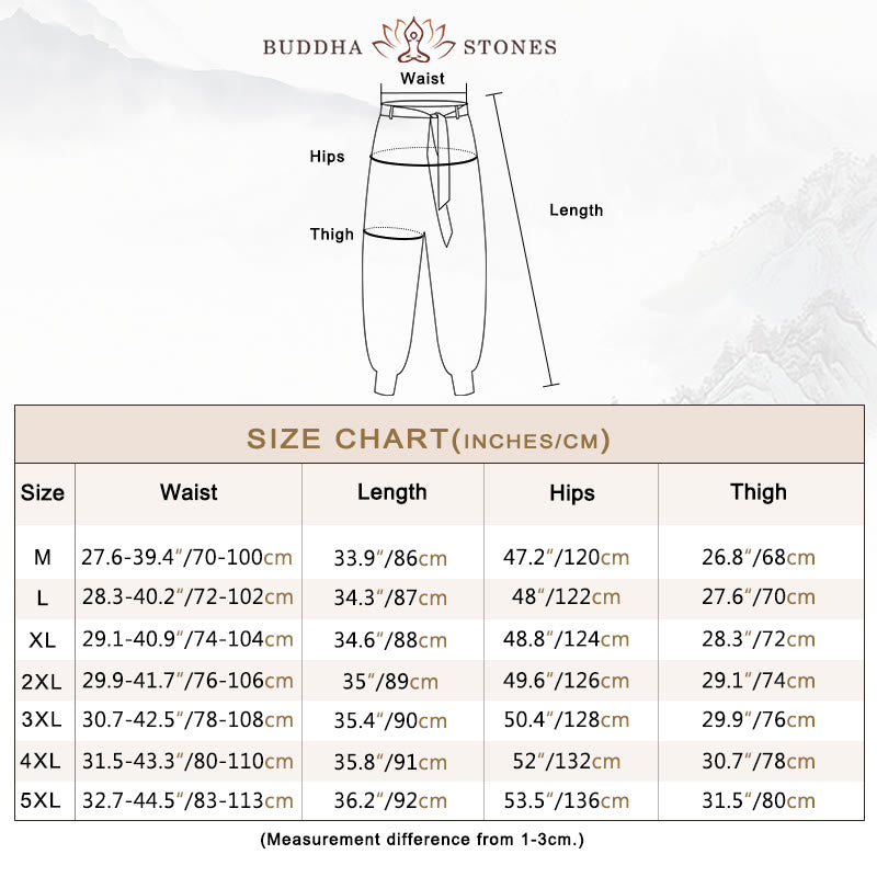 Buddha Stones Ocean Waves Lace-up Men's Harem Pants With Pockets