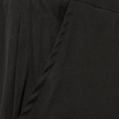 Buddha Stones Spring Plain Simple Patchwork Design Drawstring Cotton Linen Men's 7-8 Length Wide Leg Pants With Pockets