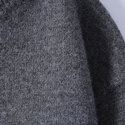 Buddha Stones Winter Buttons Crew Neck Design Warm Men's Long Sleeve Knitted Sweater