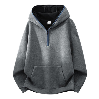 Buddha Stones Fall Winter Zipper Design Fleece Lined Long Sleeve Cotton Men's Hoodie