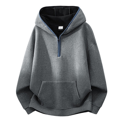 Buddha Stones Fall Winter Zipper Design Fleece Lined Long Sleeve Cotton Men's Hoodie