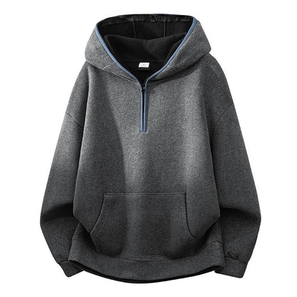 Buddha Stones Fall Winter Zipper Design Fleece Lined Long Sleeve Cotton Men's Hoodie