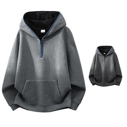 Buddha Stones Fall Winter Zipper Design Fleece Lined Long Sleeve Cotton Men's Hoodie
