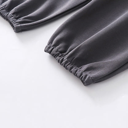 Buddha Stones Fall Winter Solid Drawstring Regular Fleece-Lined Elastic Waist Men's Cotton Harem Pants With Pockets
