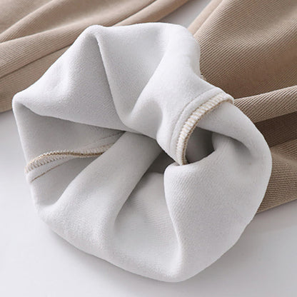 Buddha Stones Fall Winter Solid Drawstring Regular Fleece-Lined Elastic Waist Men's Cotton Harem Pants With Pockets