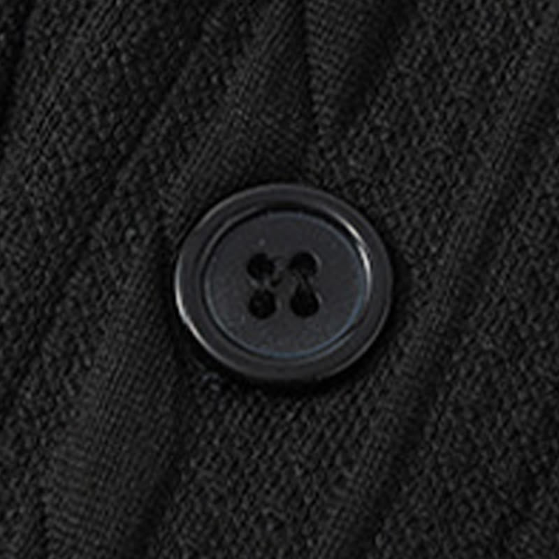 Buddha Stones Fall Winter Buttons Twisted Design Long Sleeve Men's Hoodie