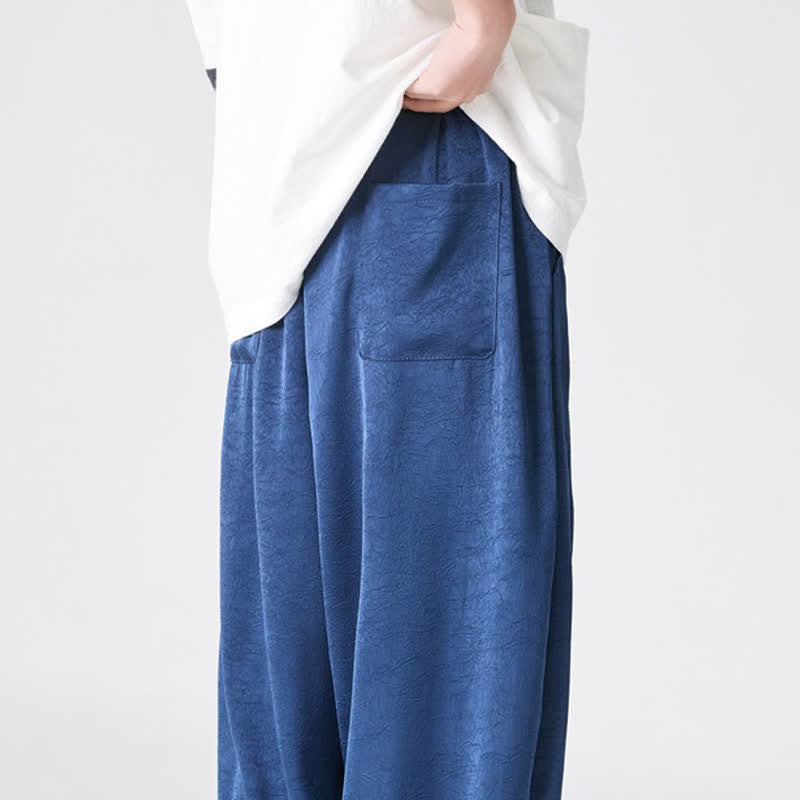 Buddha Stones Summer Casual Patch Pocket Solid Men's Harem Pants With Pockets