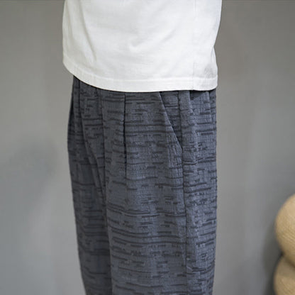 Buddha Stones Summer Minimalist Side Slit Solid Men's Harem Three-Quarter Pants With Pockets