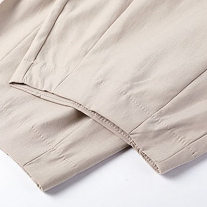 Buddha Stones Summer Casual Minimalist Drawstring Solid Capri Pants Men's Harem Pants With Pockets