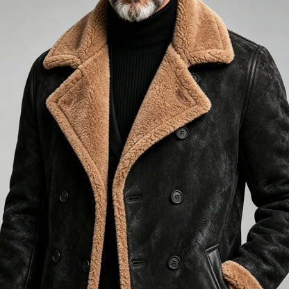 Men's Thickened Faux Leather Fleece Jacket