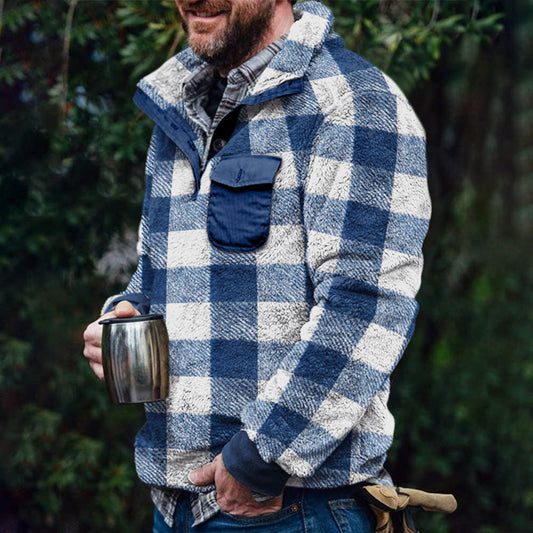 Fluffy Pullover Popular Checked Warm Streetwear Teddy Sweaters