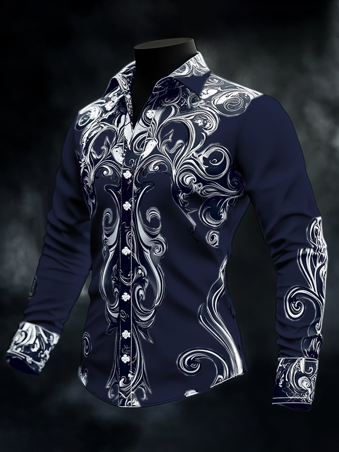 Men's Vintage Art Skull Shirt