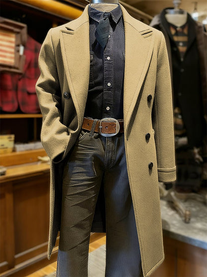 Men's Fashionable Retro Western Casual Woolen Coat