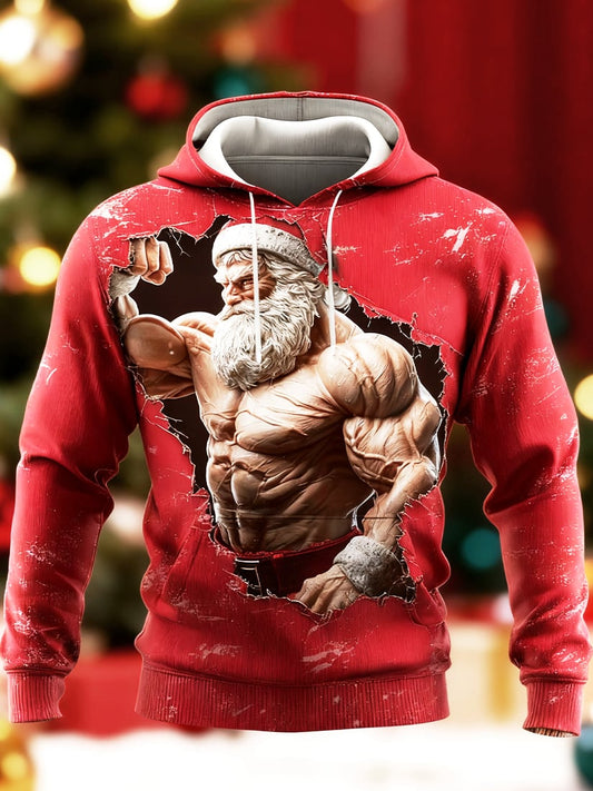 Men's Party Rock Santa Claus Print Hoodie