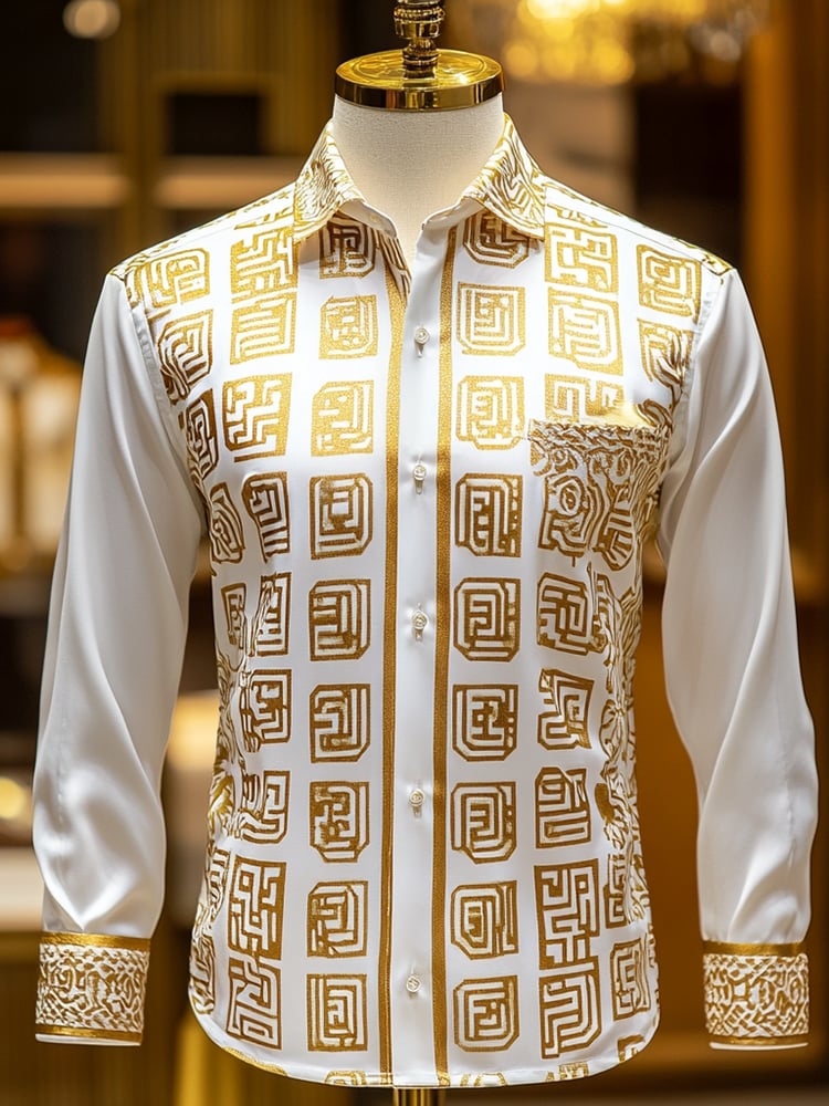 Men's Satin Luxe Long Sleeve Button Down Shirt
